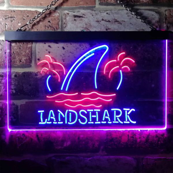 Landshark Lager - Sharkfin Logo Dual LED Neon Light Sign